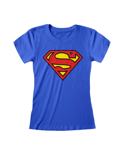 " DC Comics Superman - Logo (Womens Royal Blue Fitted T-Shirt)  Royal Blue