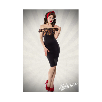 BELSIRA Vintage Pencil-Kleid leo/schwarz