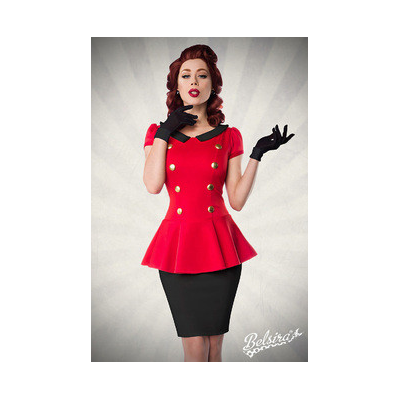 BELSIRA Kleid mit Bubikragen Red Black