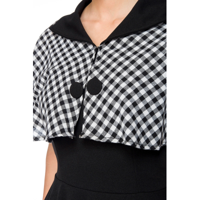 BELSIRA Swing-Kleid mit Cape schwarz/kariert