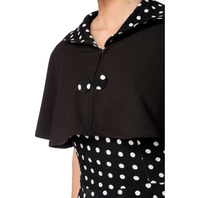 BELSIRA Swing-Kleid mit Cape schwarz/weiss/dots