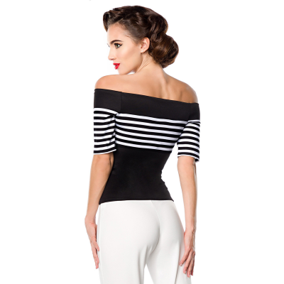 BELSIRA Jersey-Top black/white/stripe
