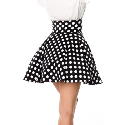 BELSIRA kurzer Swing-Rock schwarz/weiss