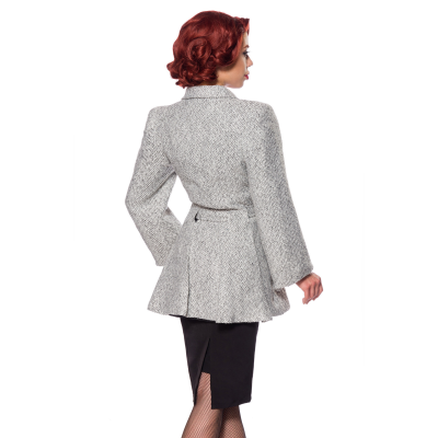 BELSIRA Belsira Premium Blazer-Jacke mit Gürtel schwarz/weiss