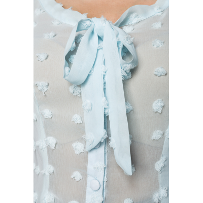 BELSIRA Vintage Schluppenbluse blau