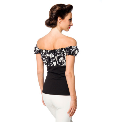 BELSIRA schulterfreies Oberteil black / patterned