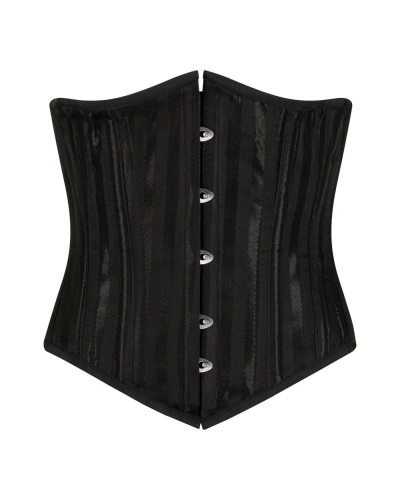 Aderlass Underbust Corset Brocade Stripe Schwarz