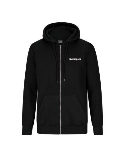 Mode Wichtig Zip Hoodie RUHRPOTT Auf Kohle geboren Schwarz