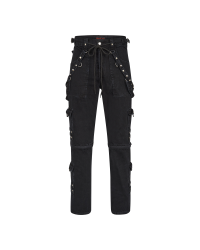 Aderlass Rivet Pants Washed Cotton Schwarz