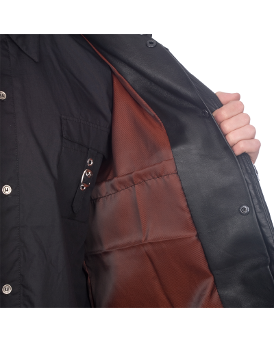 Aderlass Mens Military Coat Nappa Leather Schwarz