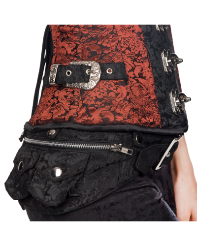 Aderlass Steampunk Corset Brocade red