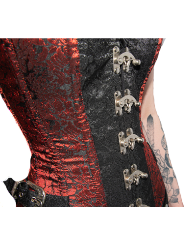 Aderlass Steampunk Corset Brocade red