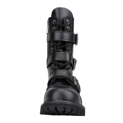 Angry Itch 10-Hole Boots ZIP Black Leather black