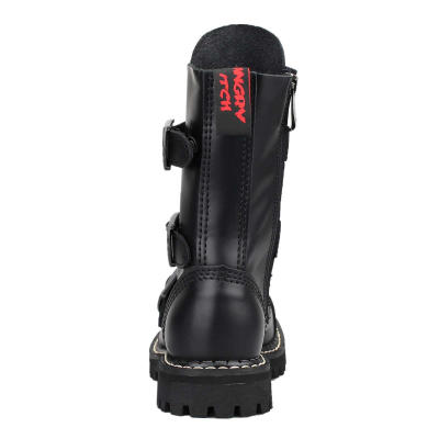 Angry Itch 10-Hole Boots ZIP Black Leather black