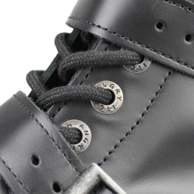 Angry Itch 10-Hole Boots ZIP Black Leather black