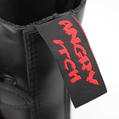 Angry Itch 10-Hole Boots ZIP Black Leather black