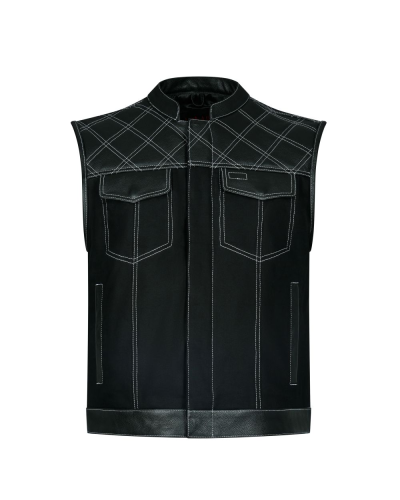 Aderlass Brigantine Vest Pentagram Rivets Leather black