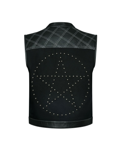 Aderlass Brigantine Vest Pentagram Rivets Leather Schwarz