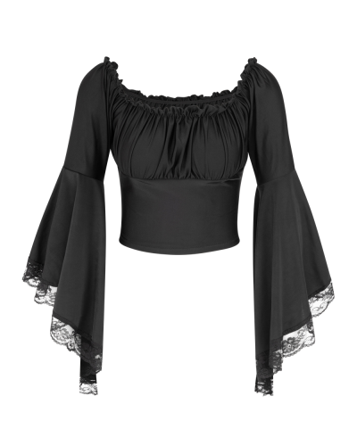 Aderlass Bat Sleeve Crop Top black