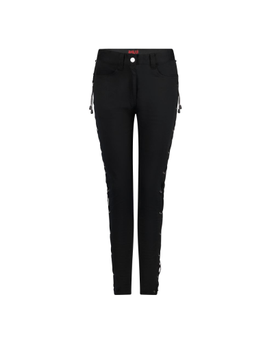 Aderlass Skinny Pants Laced Up Denim Schwarz