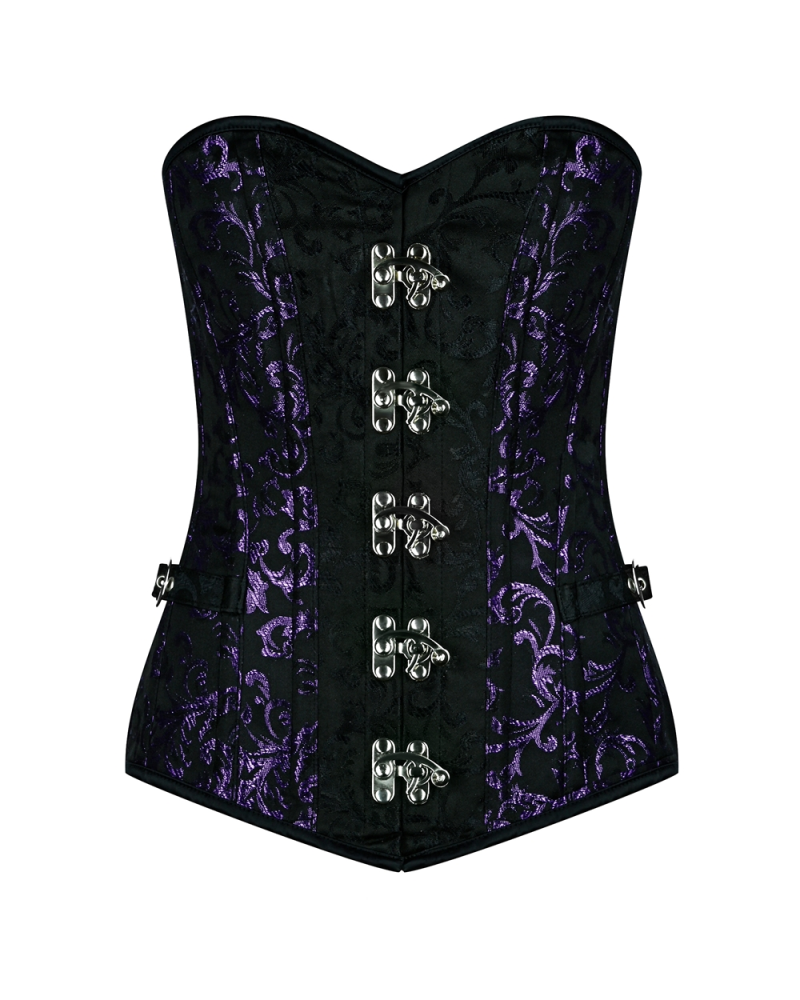 Aderlass Steampunk Corset Brocade Lila