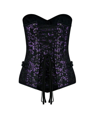 Aderlass Steampunk Corset Brocade Lila