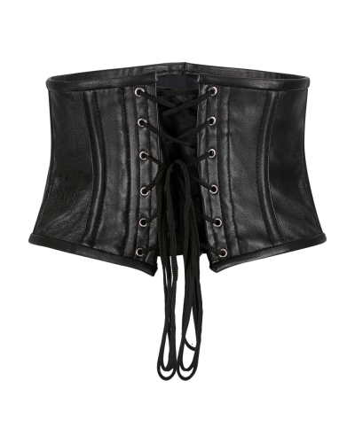 Aderlass Waist Corset Faux Leather black