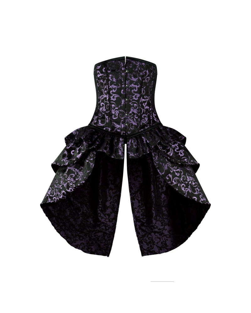 Aderlass Corset Mini Dress Black-Purple