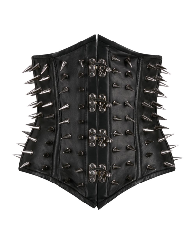 Aderlass Underbust Corset Spike Leather black