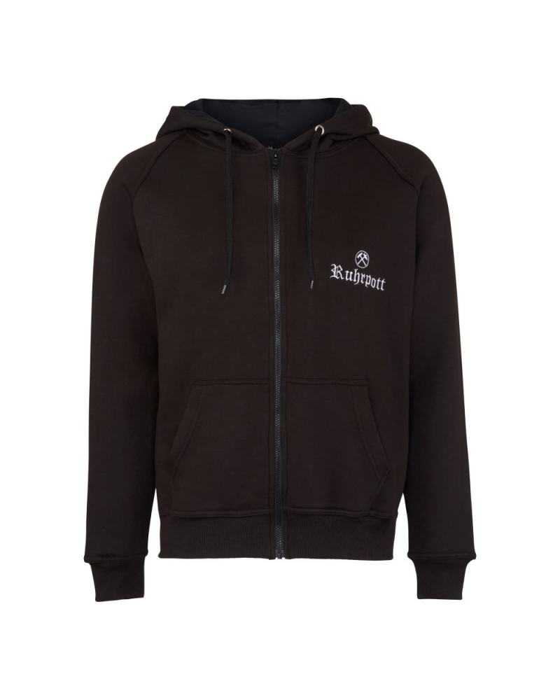 Mode Wichtig Zip Hoodie Kapuzen-Jacke RUHRPOTT black
