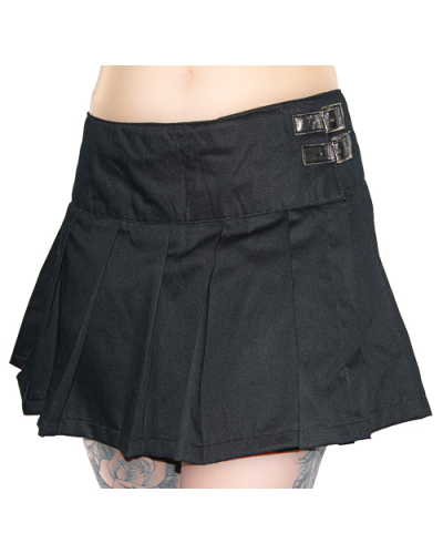 Black Pistol Buckle Mini Denim Schwarz