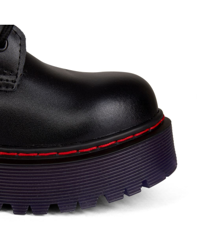 Aderlass 8-Eye Boots Plateau Leather Black-Purple