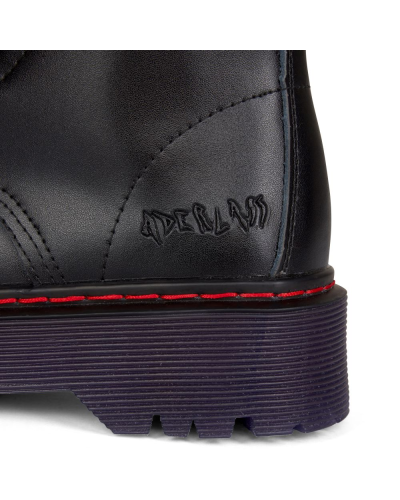 Aderlass 8-Eye Boots Plateau Leather Black-Purple