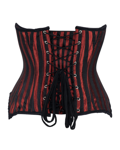 Aderlass Underbust Corset Brocade Stripe black red