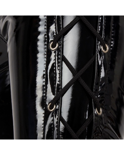 Aderlass Skinny Pants Laced Up Shiny PVC Schwarz