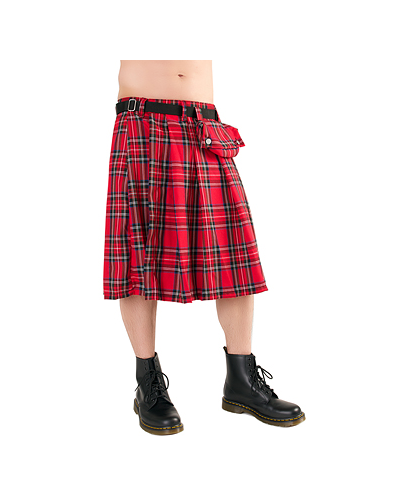 Black Pistol Short Kilt Tartan red