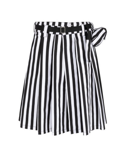 Black Pistol Short Kilt Stripe Black-and-white