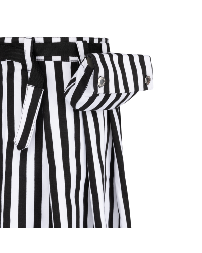 Black Pistol Short Kilt Stripe Black-and-white