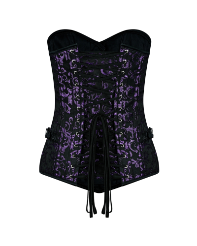 Aderlass Steampunk Corset Brocade Purple
