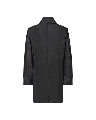 Aderlass Mens Military Coat Nappa Leather black