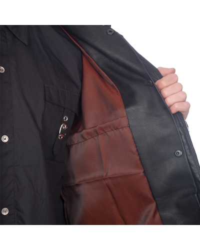 Aderlass Mens Military Coat Nappa Leather black