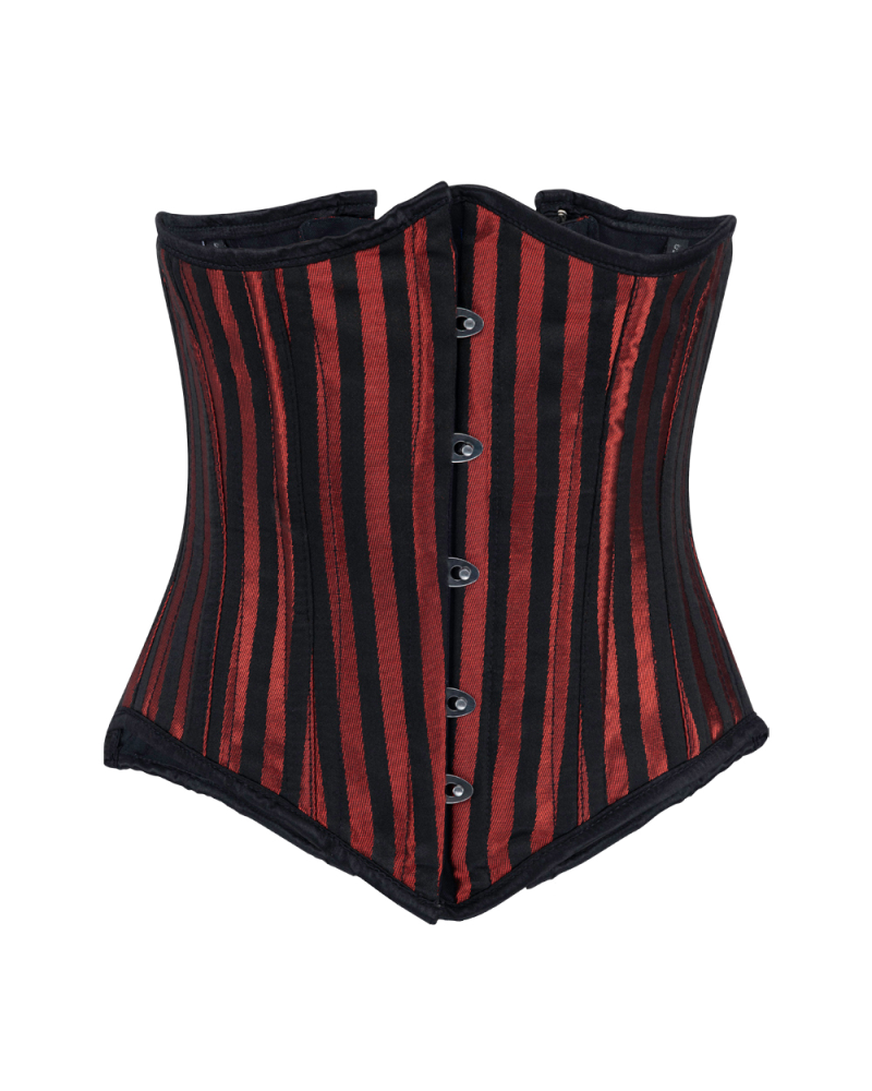 Aderlass Underbust Corset Brocade Stripe black red
