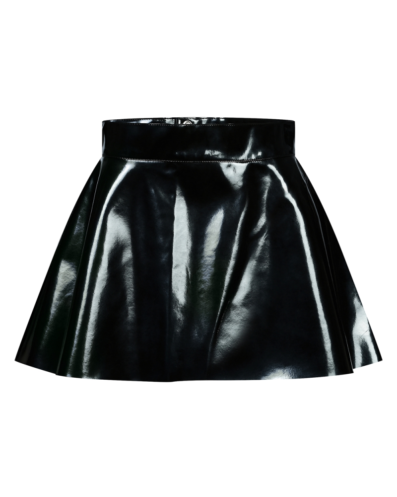 Aderlass Mini Skirt Shiny PVC black