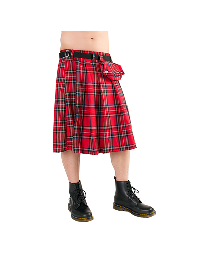 Black Pistol Short Kilt Tartan red