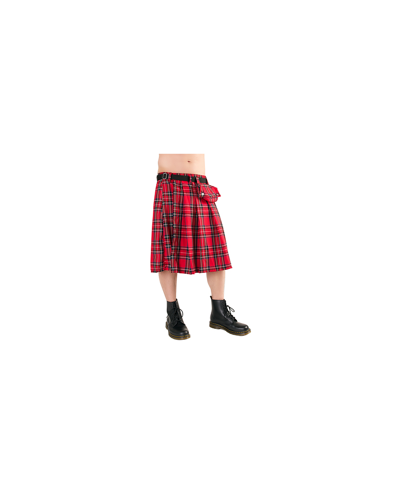 Black Pistol Short Kilt Tartan red