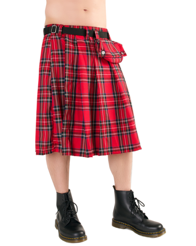 Black Pistol Short Kilt Tartan red
