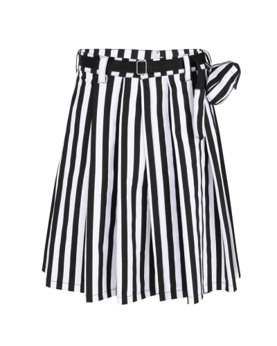 Black Pistol Short Kilt Stripe Black-and-white
