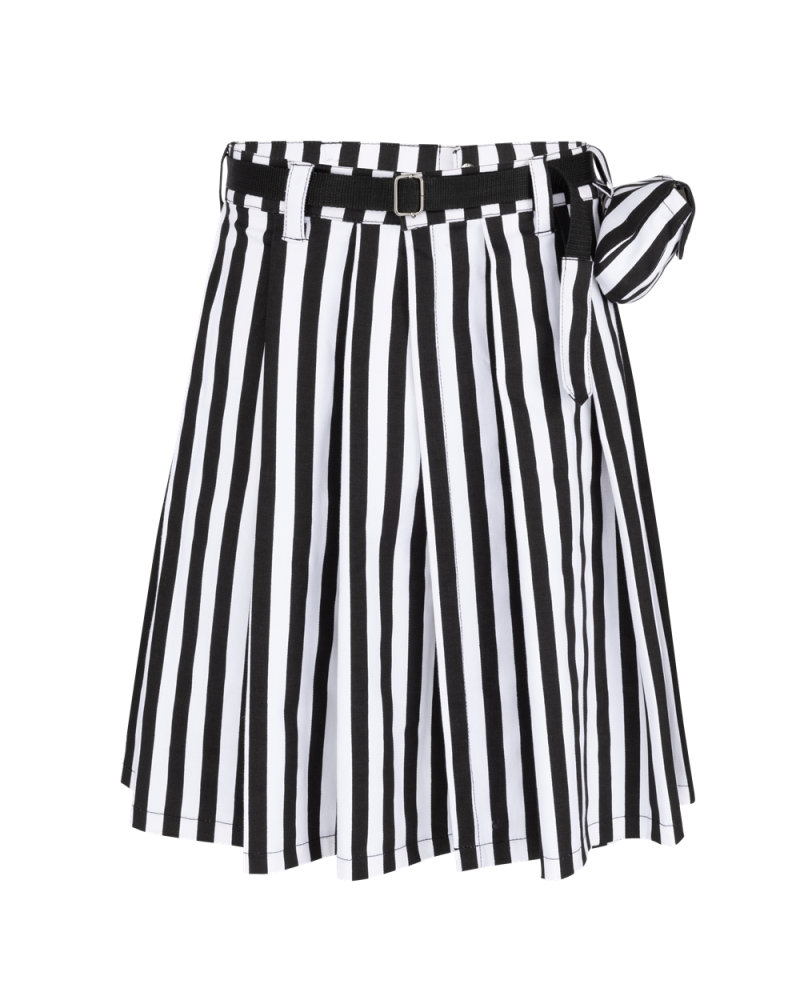 Black Pistol Short Kilt Stripe Black-and-white