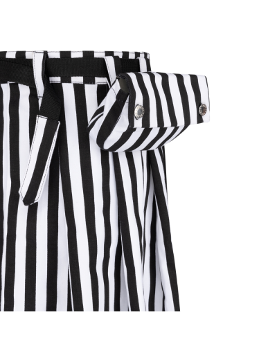 Black Pistol Short Kilt Stripe Black-and-white