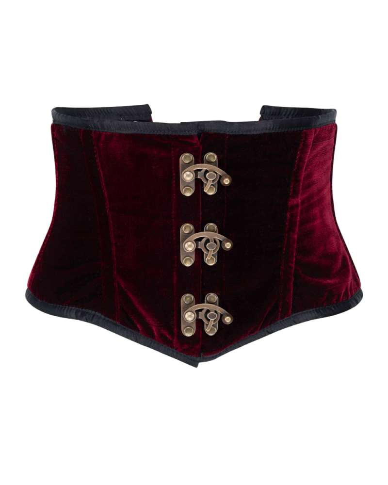 Aderlass Steampunk Waist Corset Velvet Bordeaux
